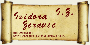 Isidora Žeravić vizit kartica